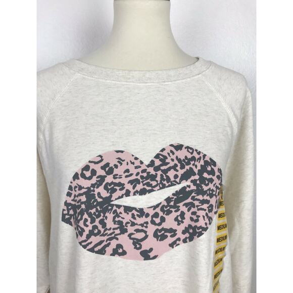 Wildfox Leopard Lips Stretch Pullover Sweatshirt - Picture 2 of 8